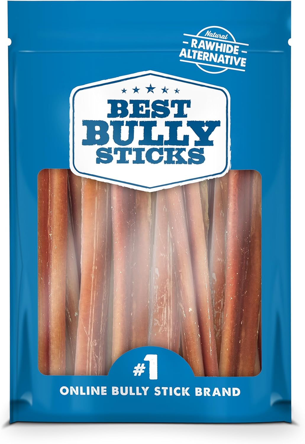 Best Bully Sticks 6 Inch Bully Sticks - 8 oz (Pack of 1) - Natural Grass-Fed, Grain and Rawhide Free, Great for Medium or Large Pets