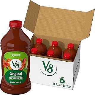 V8 Original 100% Vegetable Juice, 64 fl oz Bottle (6 Pack)