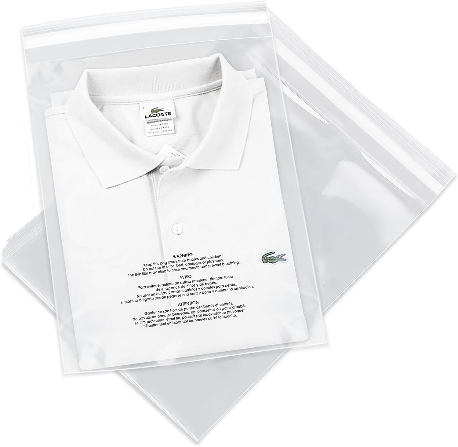 Spartan Industrial - 9" X 12" (1000 Count) Self Seal Clear Poly Bags with Suffocation Warning for Packaging, T Shirts - Permanent Adhesive