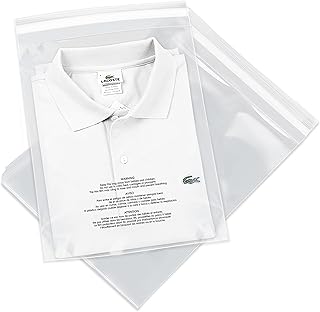 Spartan Industrial - 9" X 12" (1000 Count) Self Seal Clear Poly Bags with Suffocation Warning for Packaging, T Shirts - Permanent Adhesive