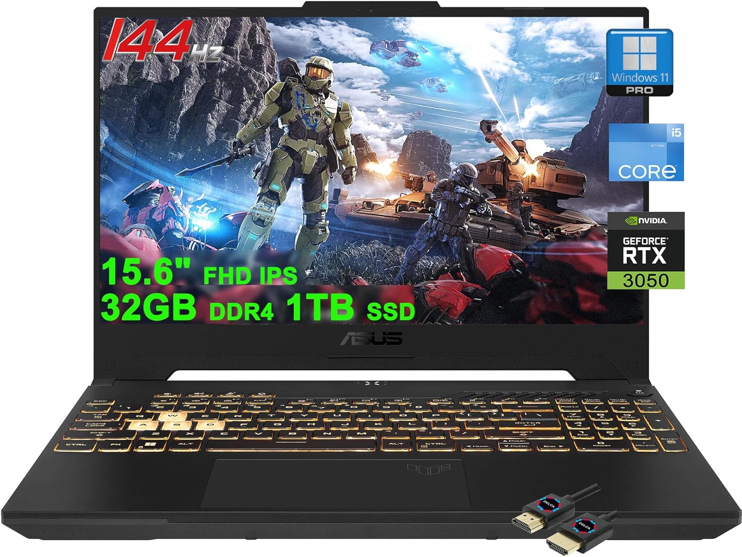 ASUS TUF F15 Gaming Laptop | 15.6" FHD 144Hz (MUX Switch + Optimus) | Intel 12-core i5-12500H (>i7-11800H) | 32GB DDR4 1TB SSD | GeForce RTX 3050 Backlit Thunderbolt USB-C Win11Pro w/DLCA Accessory