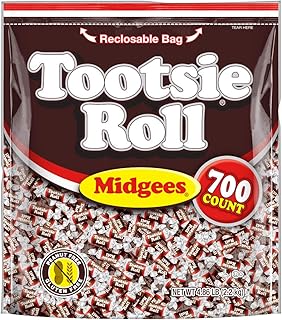 Tootsie Roll Midgees - Chewy Chocolate Gluten-Free Candy - Resealable Bag of Individually Wrapped Candies for Kids, Parties, Classroom - 700 Count (Pack of 1) (Packaging May Vary)