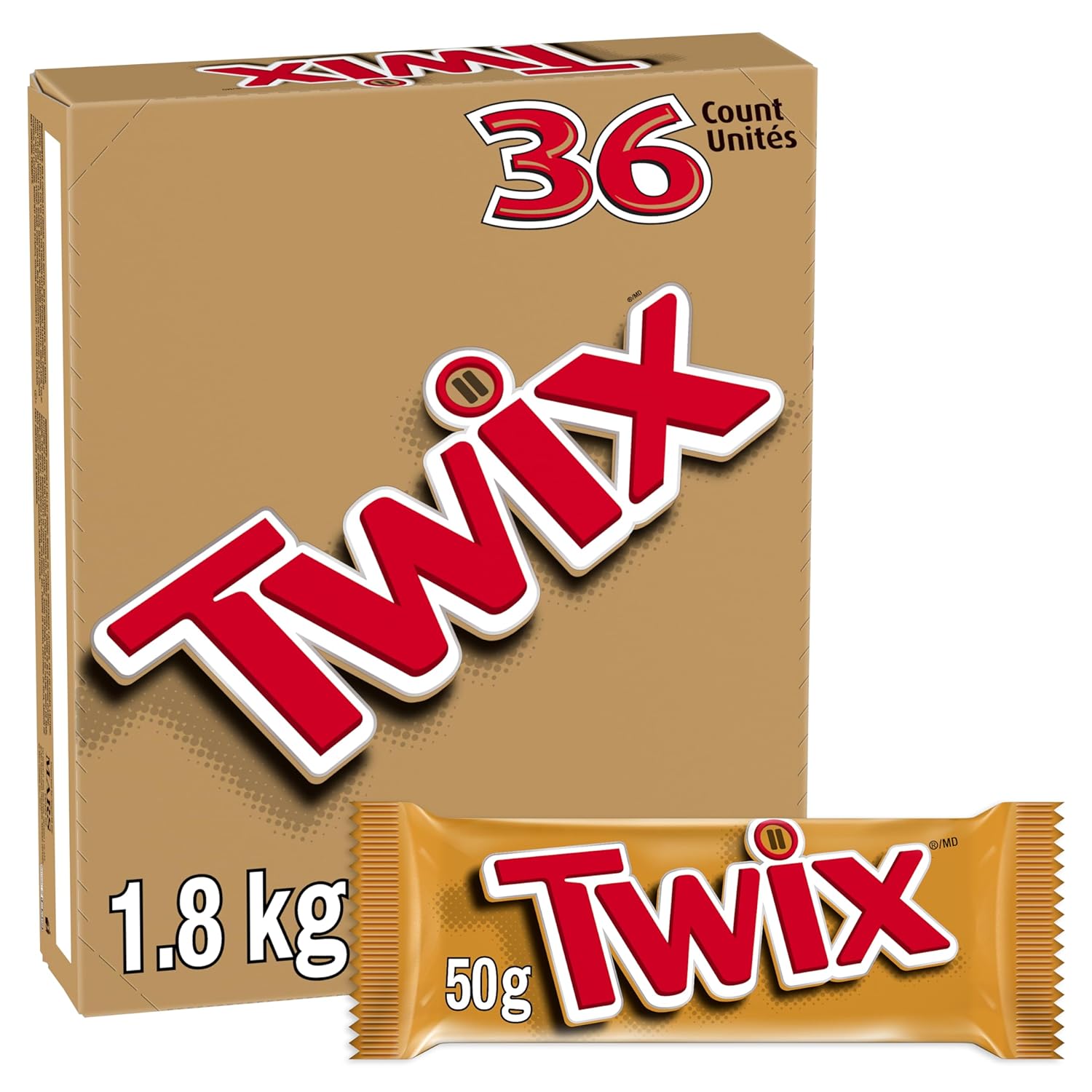 Twix Caramel Cookie Bars, (36pk) 50g/1.8 oz {Imported from Canada}