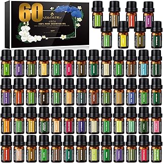 Premium Essential Oils Set -100% Natural Essential Oils-Perfect for Diffuser, Aromatherapy, Massage, DIY Candle and Soap Making(60x5 ML)