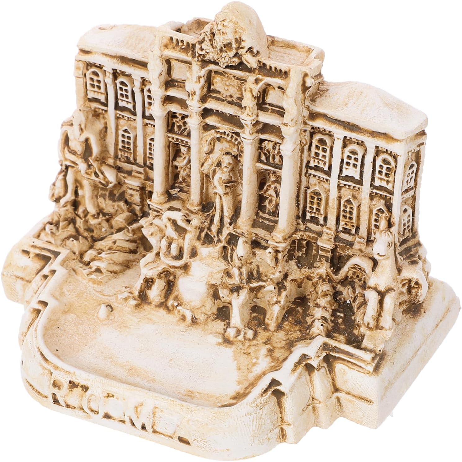Ciieeo Trevi Fountain Church Model Decorative Resin Statue for Home Office Decor Unique Italy Travel Souvenir Craftsmanship Design Tabletop Ornament