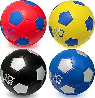 Macro Giant 6 Inch (Dia.) PU Foam Soccer, Multi Colors, Training Balls, Beginner, Playground Ball, Kid Sports, Kickball, Physical Education Exercise