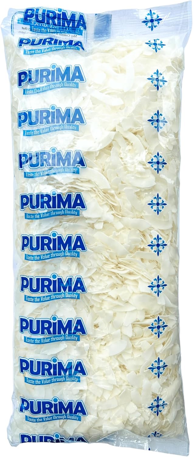 Coconut Chips 1kg - RAW Coconuts Flakes Natural Dried Unsweetened Flaked Edible Flesh Untoasted Pieces Slices for Baking Cooking Desserts Cakes Snack – Non GMO & Vegan (Packaging May Vary) PURIMA