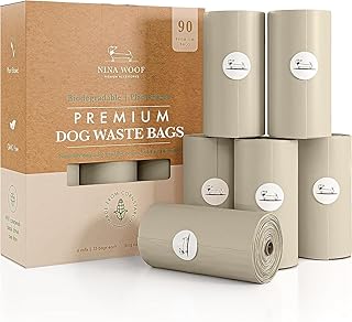 100% Certified Home Compostable and Biodegradable Dog Poop Bags - ASTM D6400 & EN 13432 Compliant dog poop bags rolls – 90 Bags – 6 x Rolls of Plant Based Poop Bags for dogs - Thick Poop Bags