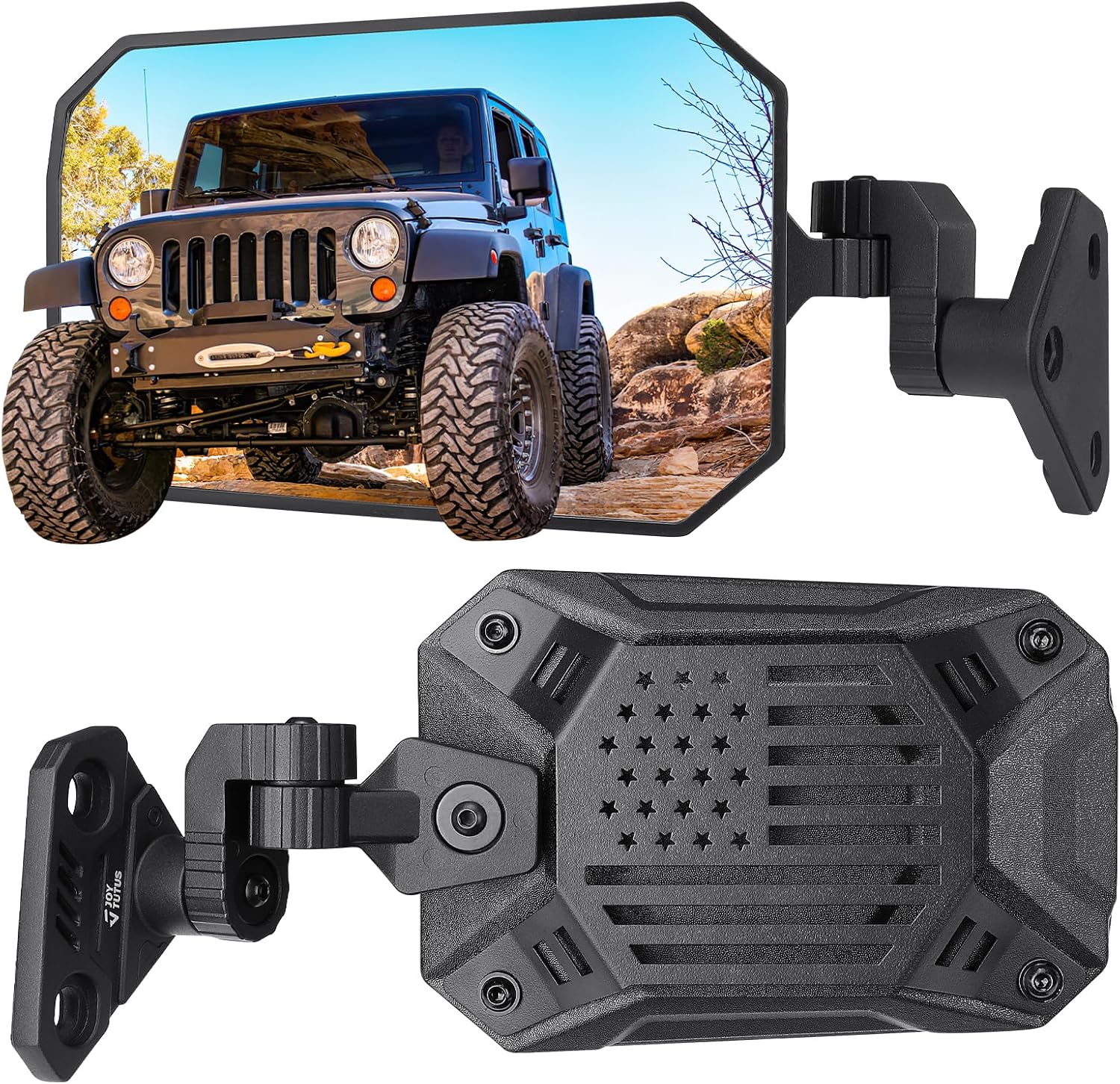 JOYTUTUS Wrangler Mirrors Doors Off Compatible with Wrangler TJ JK & Unlimited, Wrangler JK Side Mirrors for Wrangler 1997-2018, Wider View No Vibrate & Wobble (Patented), Not Fit Doors On