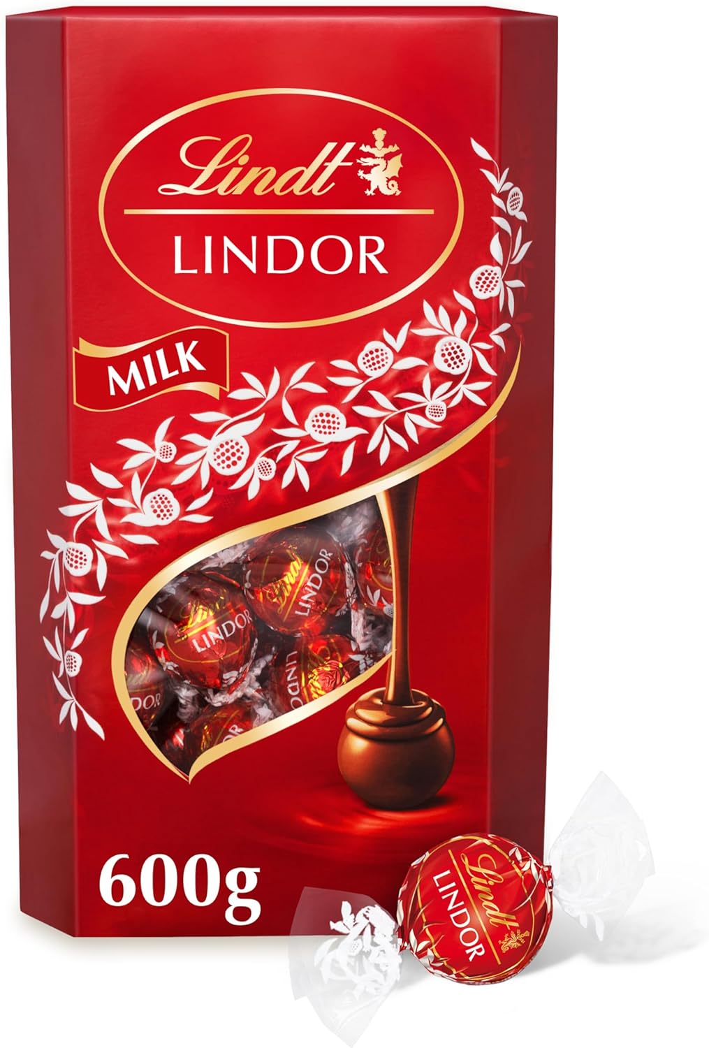 Lindt Lindor Milk Chocolate Truffles – 600g Box (Approx. 48 Balls) – Smooth Filling – Halloween Treat, Christmas, Gift, Birthday, Congratulations