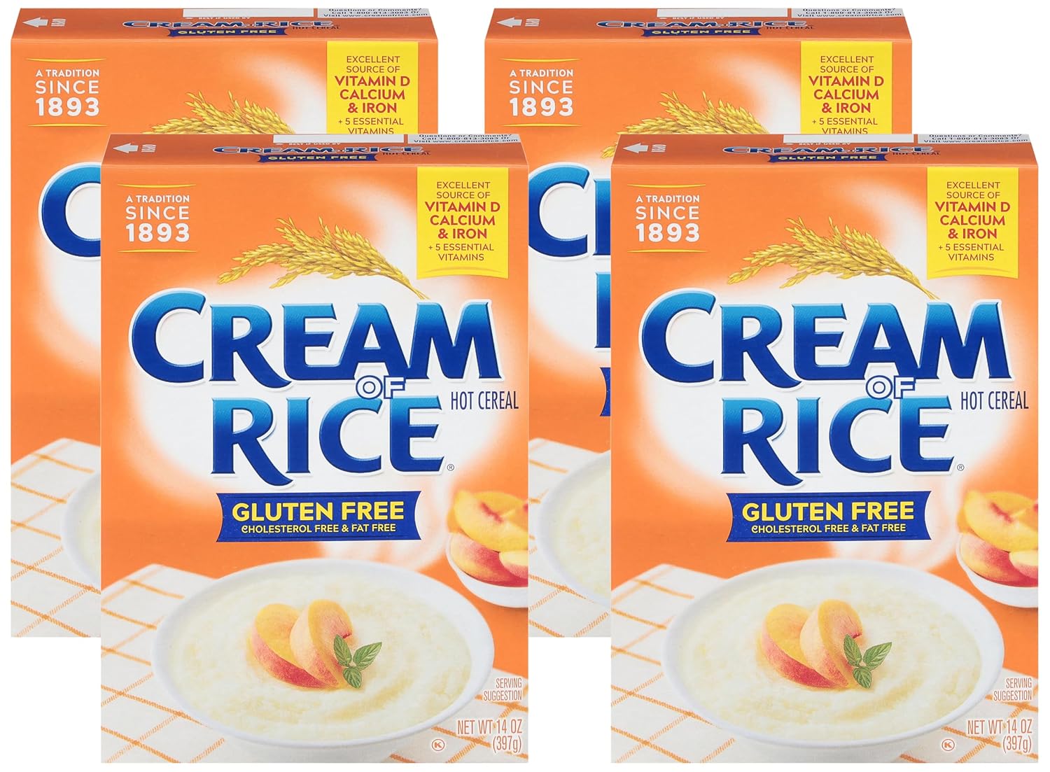 Cream of Rice Gluten Free Hot Cereal, 14 Ounce (Pack of 4)