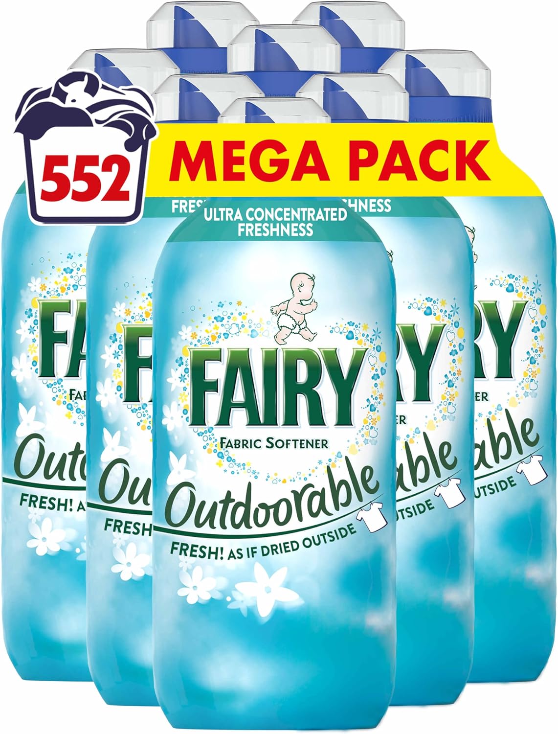Fairy Outdoorable Conditioner, 552 Washes, Ultra Concentrated Formula For Sensitive Skin, Dermatologically Tested, Fairy Softener, Liquid Softener - Household Supplies