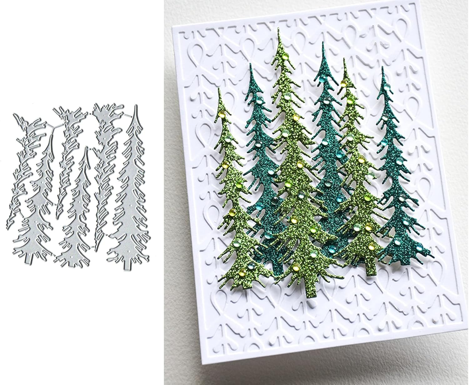6pcs Christmas DIY Narrow Pine Trees Metal Die Cuts,Merry Christmas Tree Cedar Cutting Dies Cut Stencils DIY Scrapbooking Decorative Embossing Paper Scrapbooking Card Making