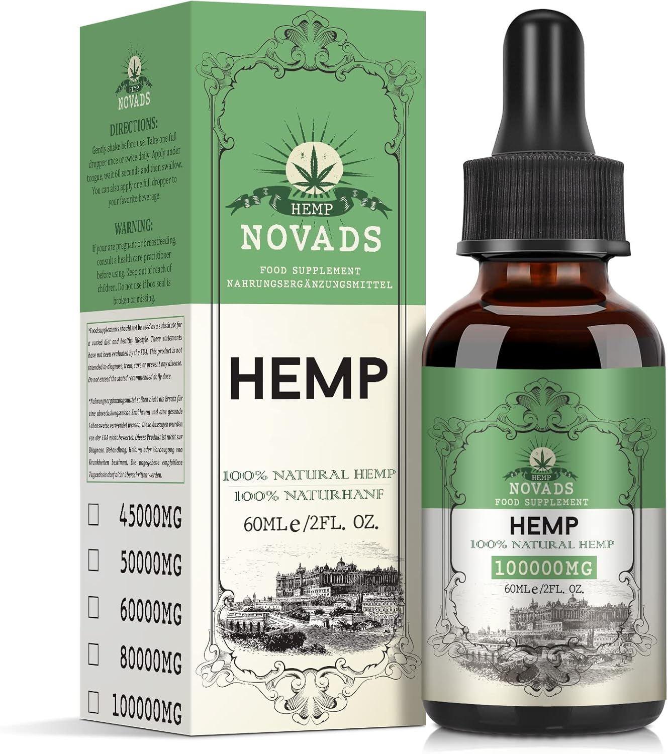 Premium Oil - 100000mg High Potency Natural Oil, Rich in Omega 3-6-9 and Vitamin C & E, Vegan, Enhanced Purity, 60ml (Pack of 1)