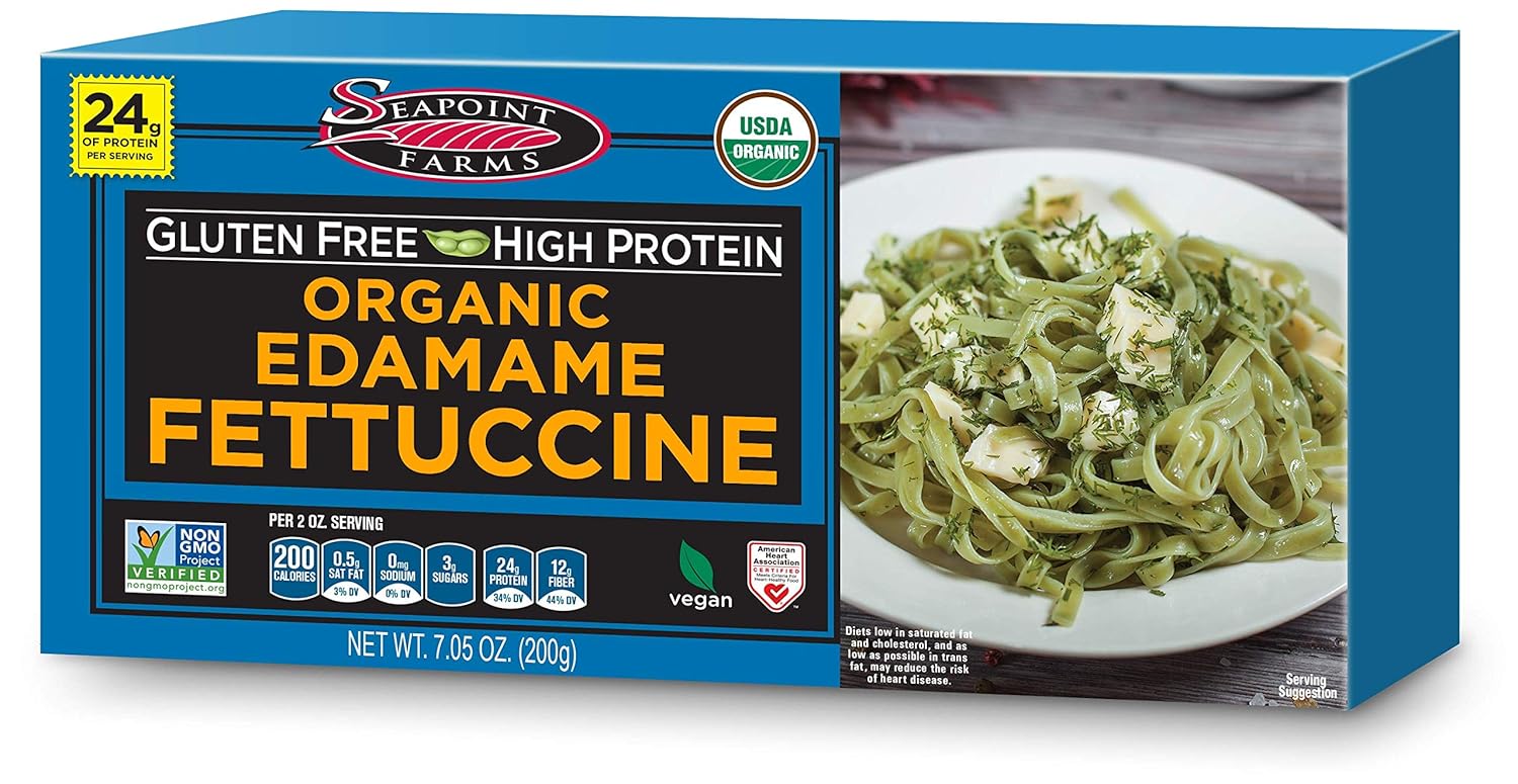 Seapoint Farms Organic Edamame Fettuccine, Healthy Gluten-Free Noodles, 3 Pack, 7.05 Ounce (pack of 3)