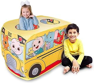 Cocomelon Musical Yellow School Bus Pop Up Tent, Foldable, Imaginative Play, 3+