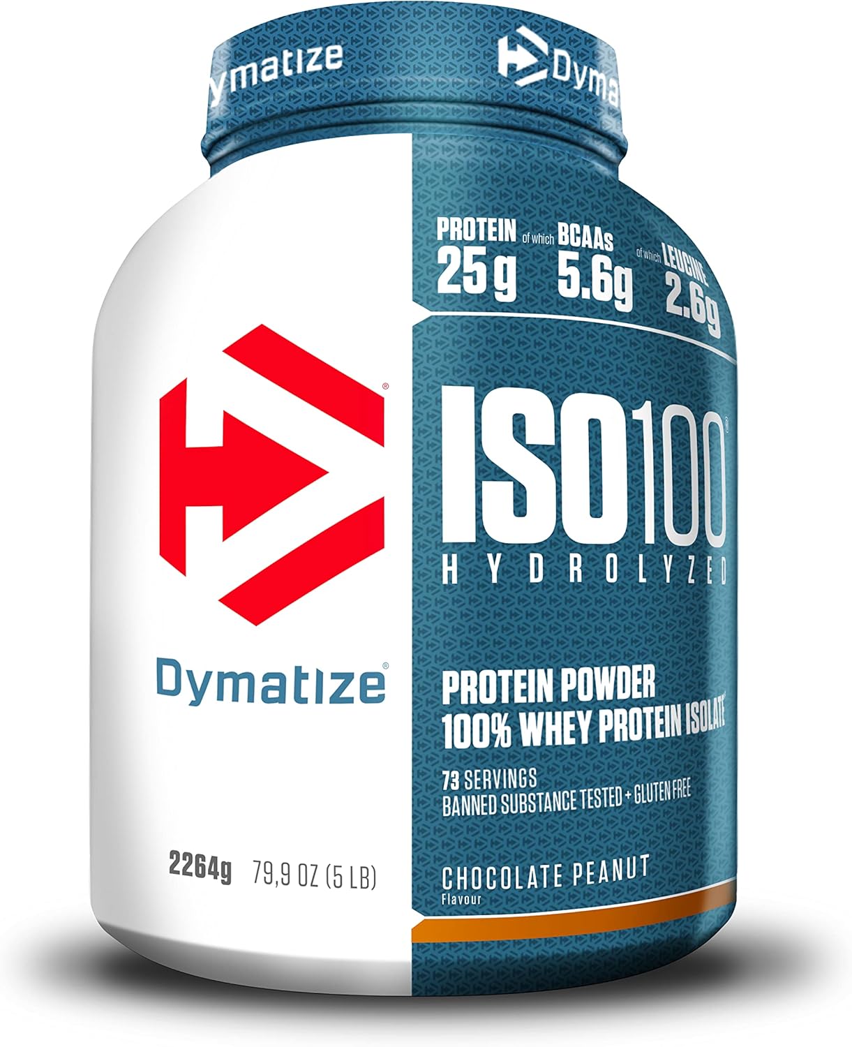 Dymatize ISO 100 Hydrolyzed Chocolate Peanut 2264g - Whey Protein Hydrolysat + Isolat Pulver