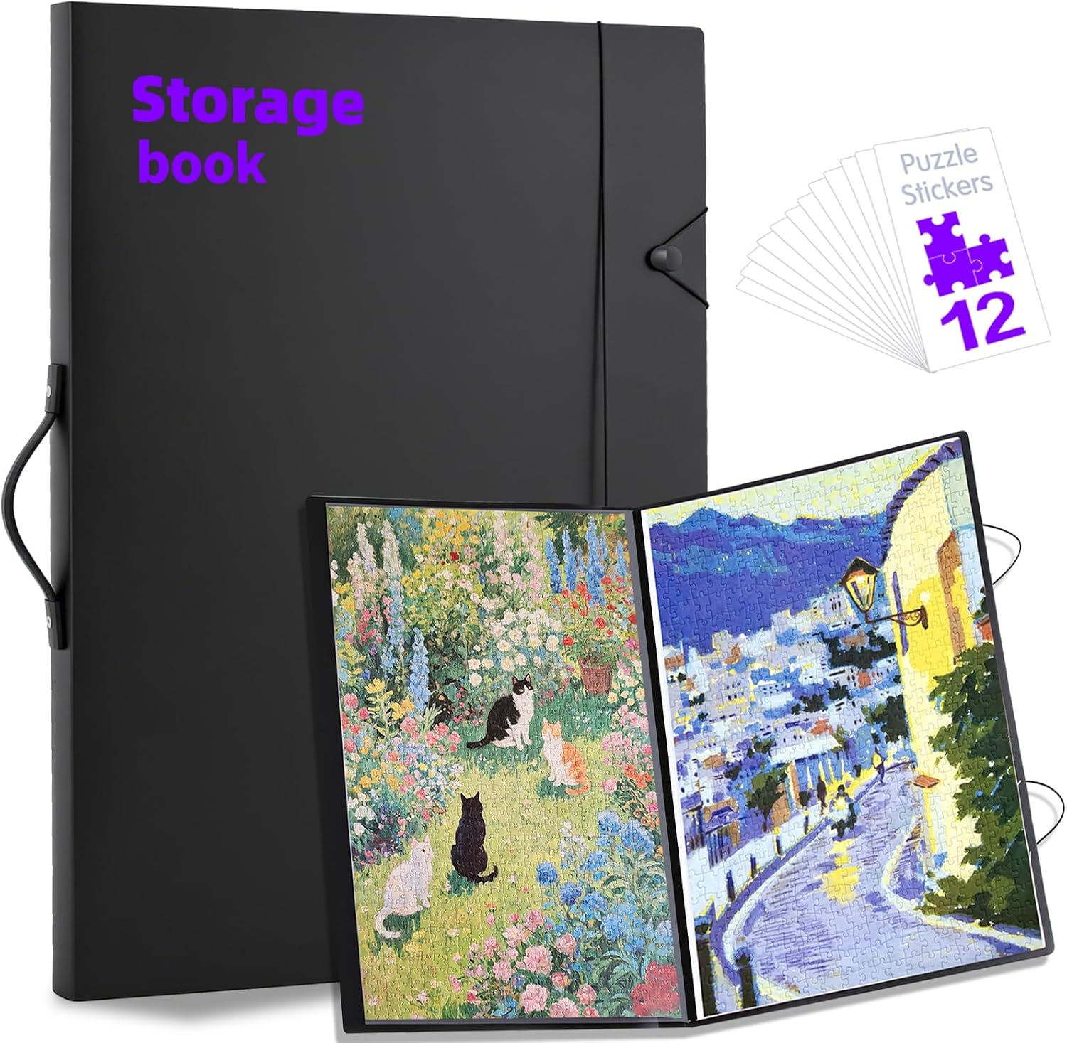 Puzzle Storage Folder Keeper Case,Portable Puzzles Organizer Accessory, Large Capacity 16.1x21.6 in Puzzle Album Book Holder Portfolio,500-Pieces for Jigsaw Enthusiasts Storage Binder Saver