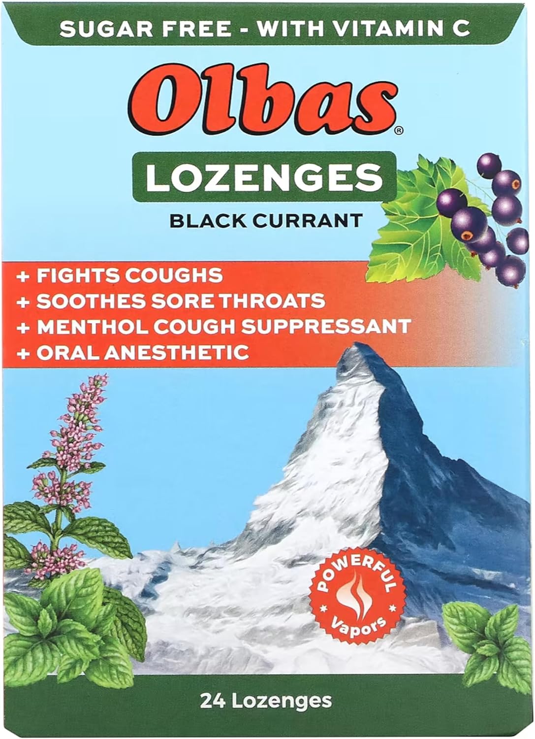 Olbas - Lozenges Maximum Strength Black Currant Flavor - 24 Lozenges (Pack of 2)