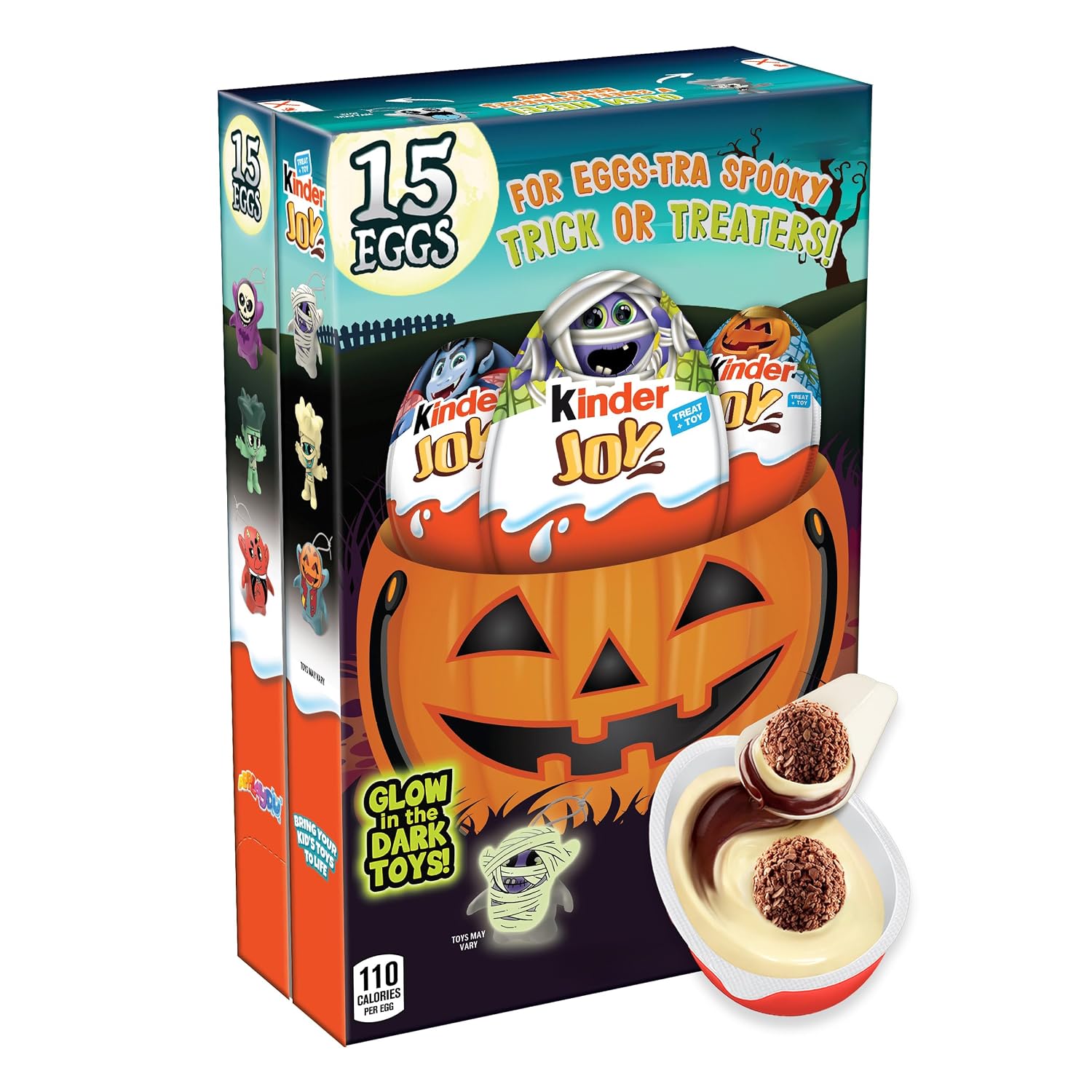 Kinder Joy Egg, Treat and Toy, Party Favor, Sweet Cream, Cocoa Wafer Bites, Individually Wrapped, 15 Count, 0.7 oz