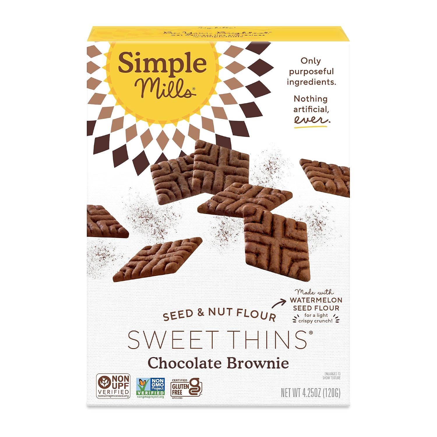 Simple Mills Sweet Thins Chocolate Brownie Sweet Cookies, 1pk, 4.25oz