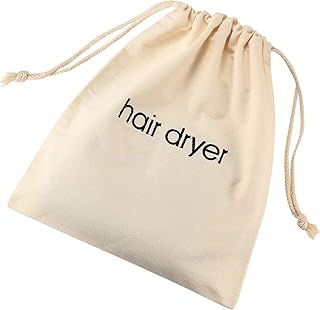 Hair Dryer Bags Drawstring Bag Container Hairdryer Bag for travel bathroom (White)