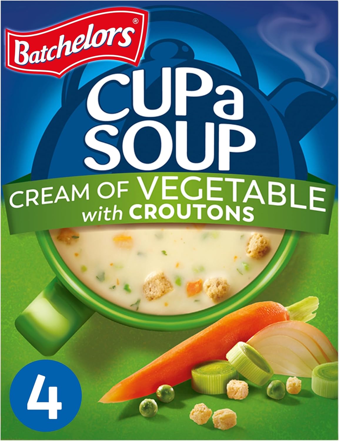 Batchelors Cup a Soup Cream of Vegetable with Croutons Instant Soup Sachets, 4 Sachets, 122 g (Pack of 1)