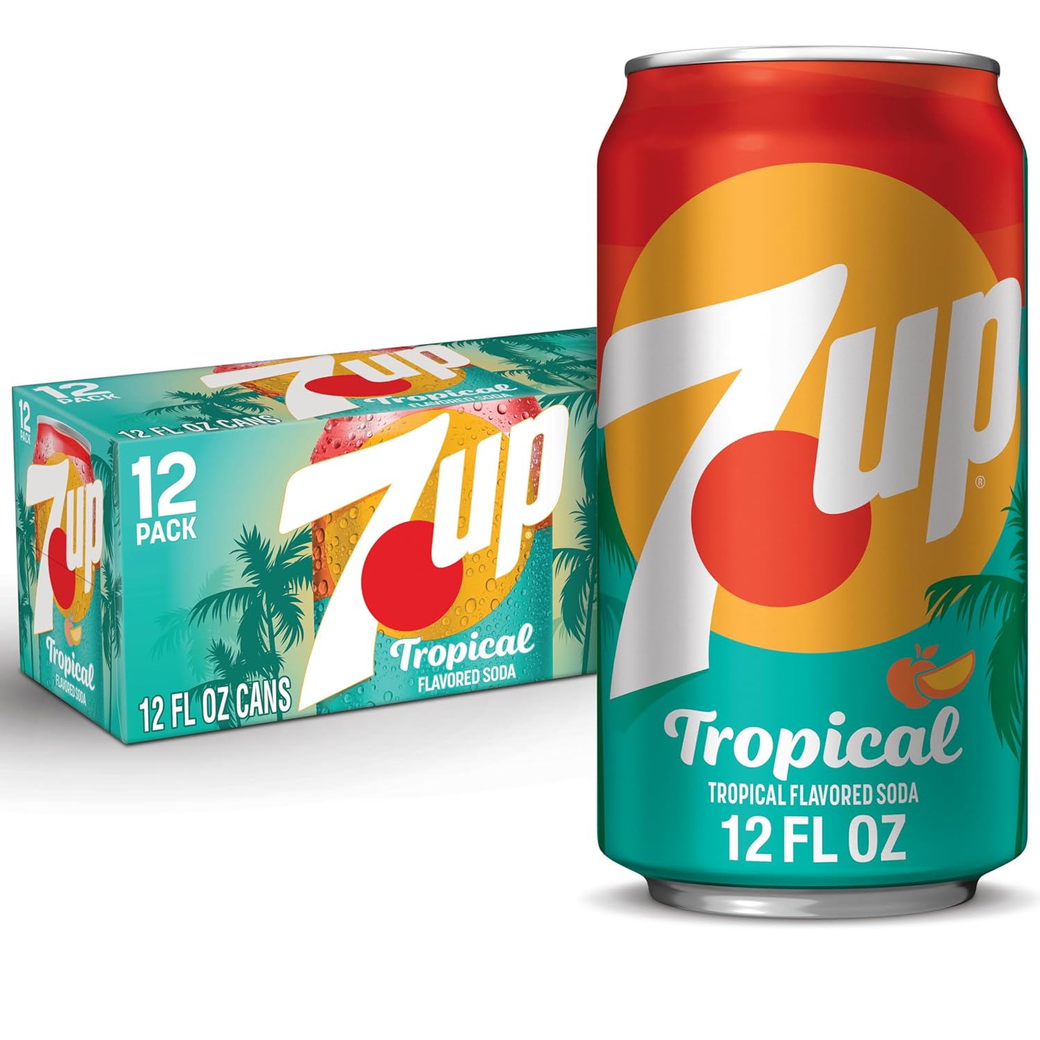 7UP Tropical, 12 fl oz cans, 12 pack