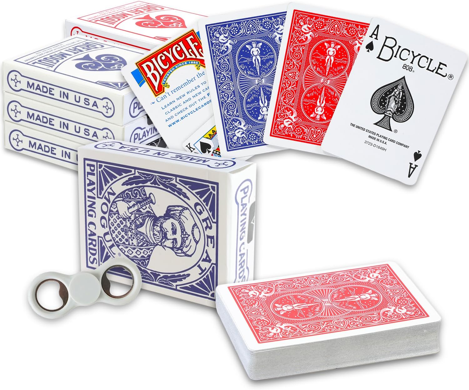 Bicycle Vintage Great Mogul Rider Back Playing Cards 6 Pack - Bundle with 6 Air Cushioned Playing Card Decks in Collectable Box Playing Cards Bulk