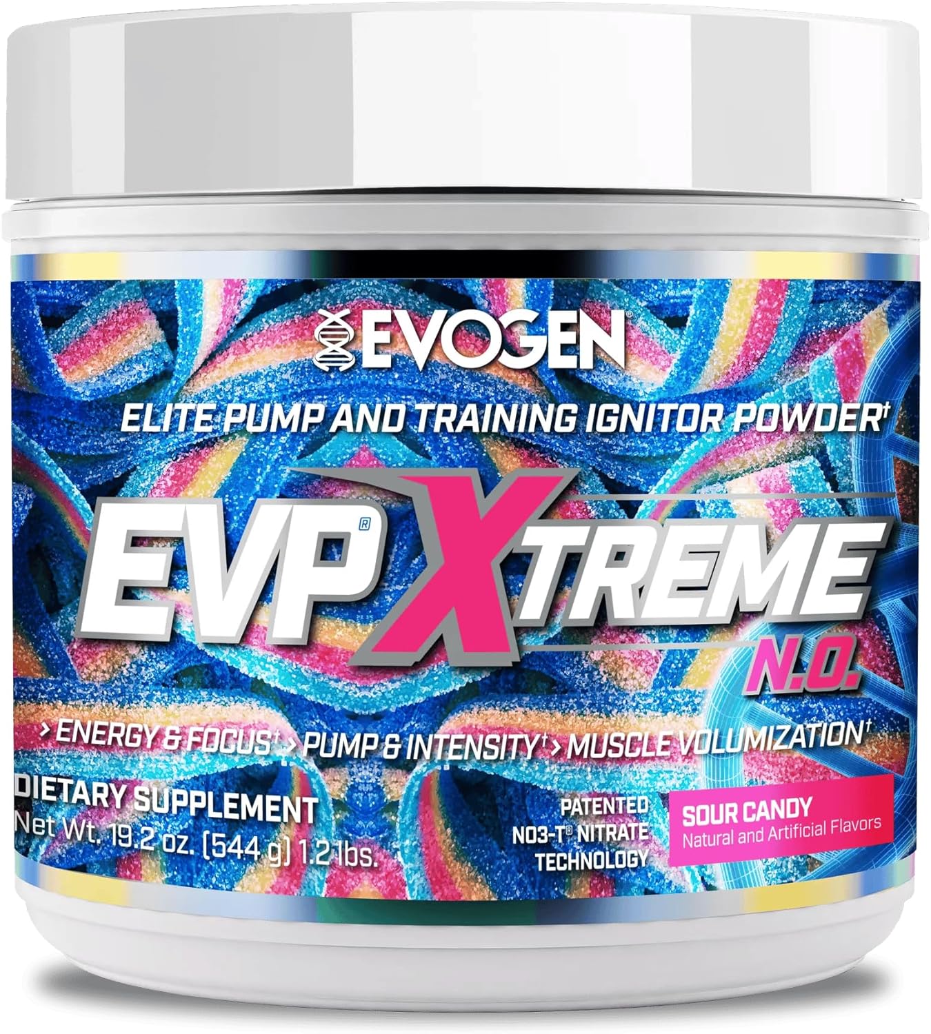 Evogen EVP Xtreme NO - Pre Workout Powder for Men & Women | Sugar Free Preworkout with Beta Alanine, Creatine, and Caffeine for Energy & Pump | Sour Candy | 40 Servings