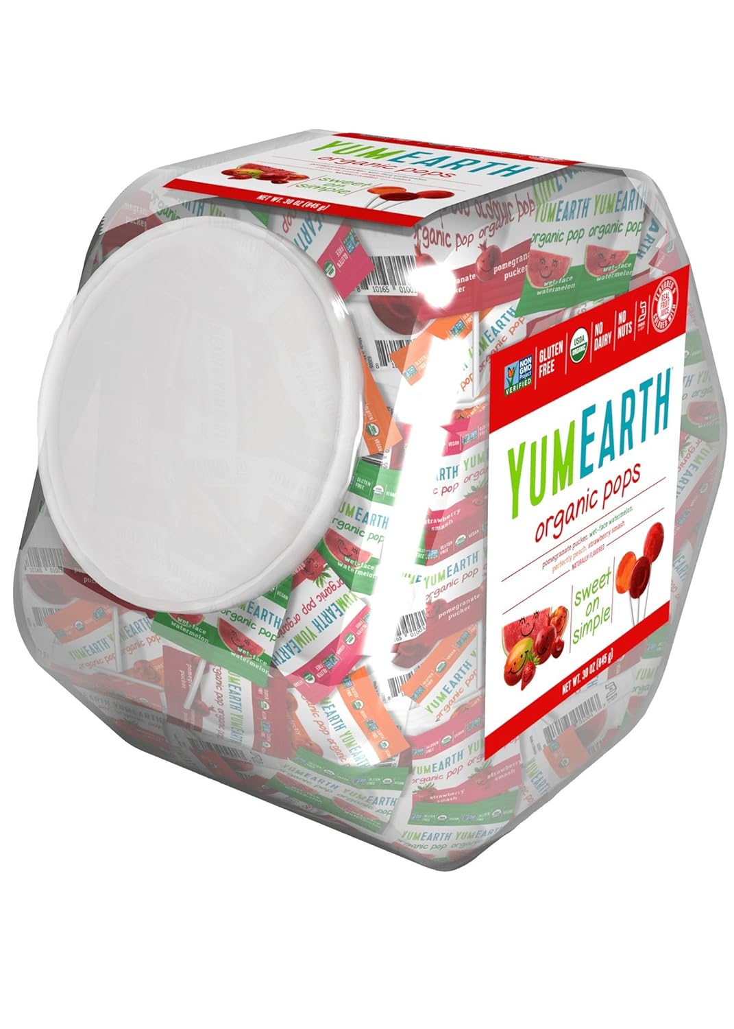 YumEarth Organic Lollipops, Variety Pack, 30 ounce (pack of 1) - Allergy Friendly, Non GMO, Gluten Free, Vegan (Packaging May Vary)