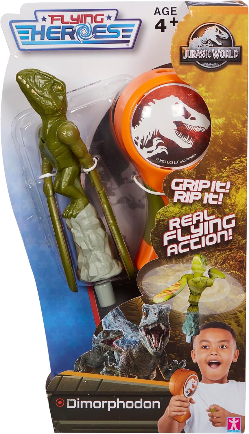 Flying Heroes 07982 Jurassic Sonic & Tails Dimorphadon Pull The Cord to Watch it Fly World Dinosaur Toy Ideal Present for Boys Aged 4-7 Years