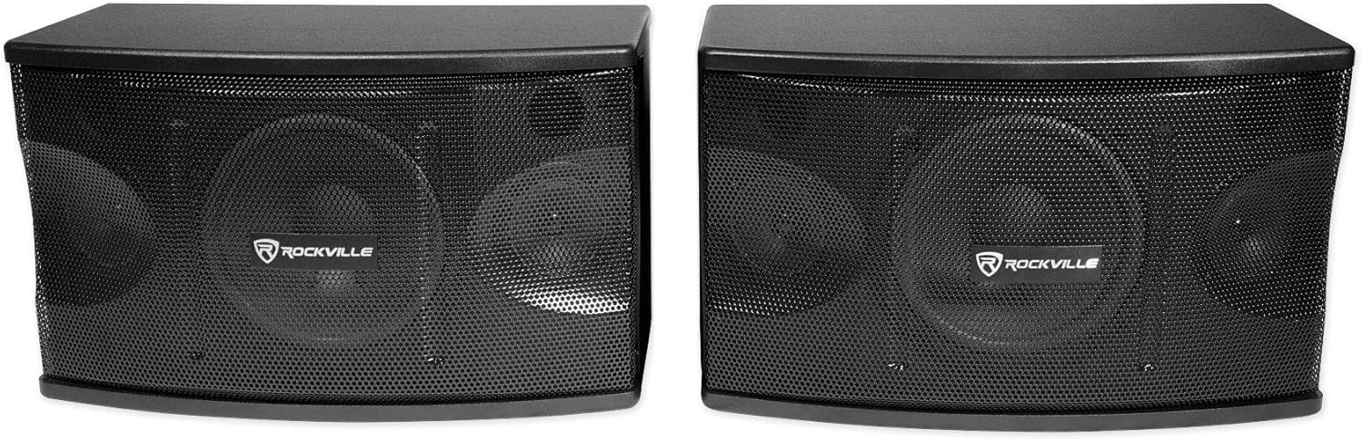 Rockville KPS80 800W Peak 8" 3-Way Karaoke/Pro Speakers (2), 8 Ohm, MDF Enclosure, Wall Brackets, Clear Vocals, Perfect for Karaoke and Home Audio