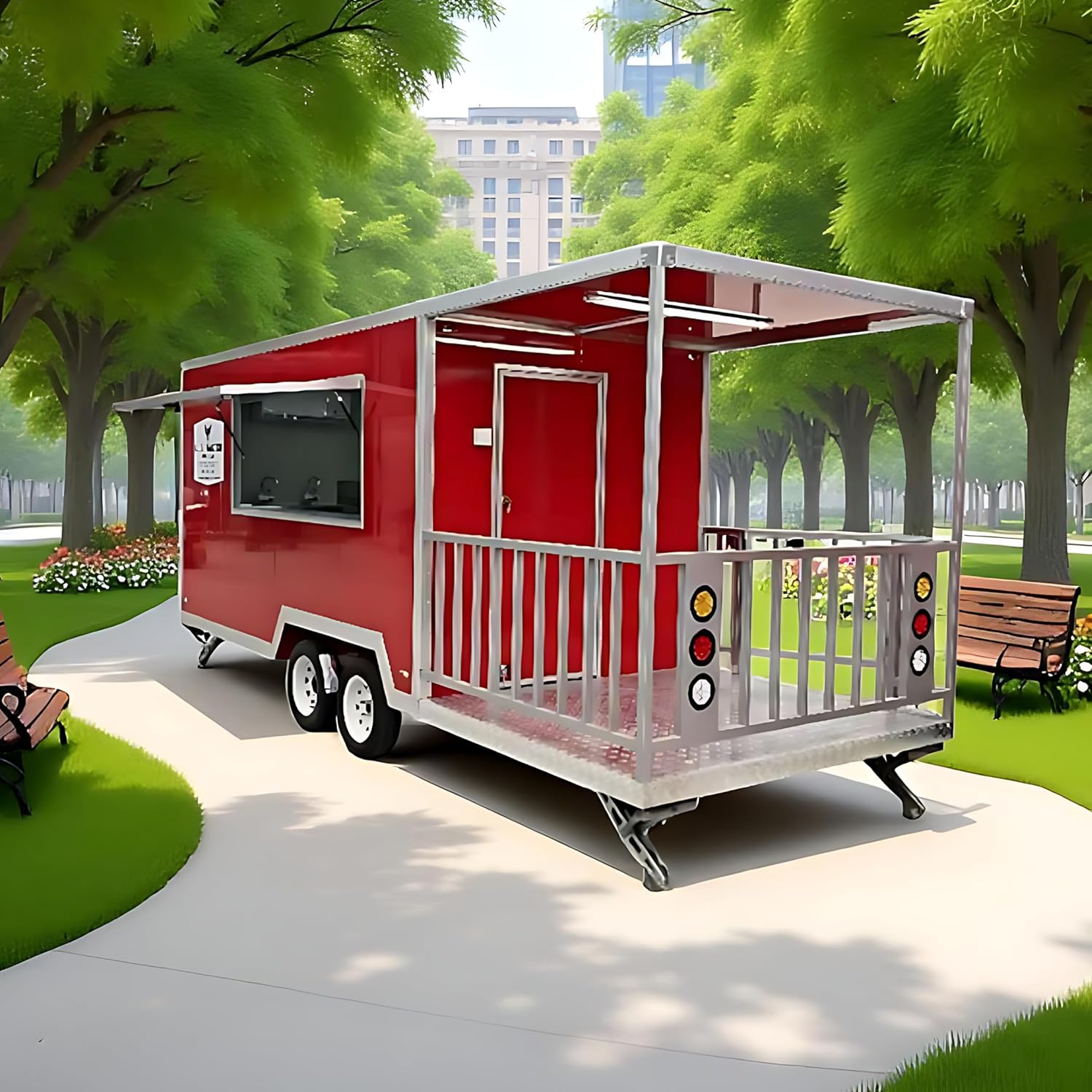Mobile Bar Trailer Food Truck for Sale Concession Trailer Equipment Hot Dog Stand Cart for Business Vending Cart for Sake with Full Kitchen