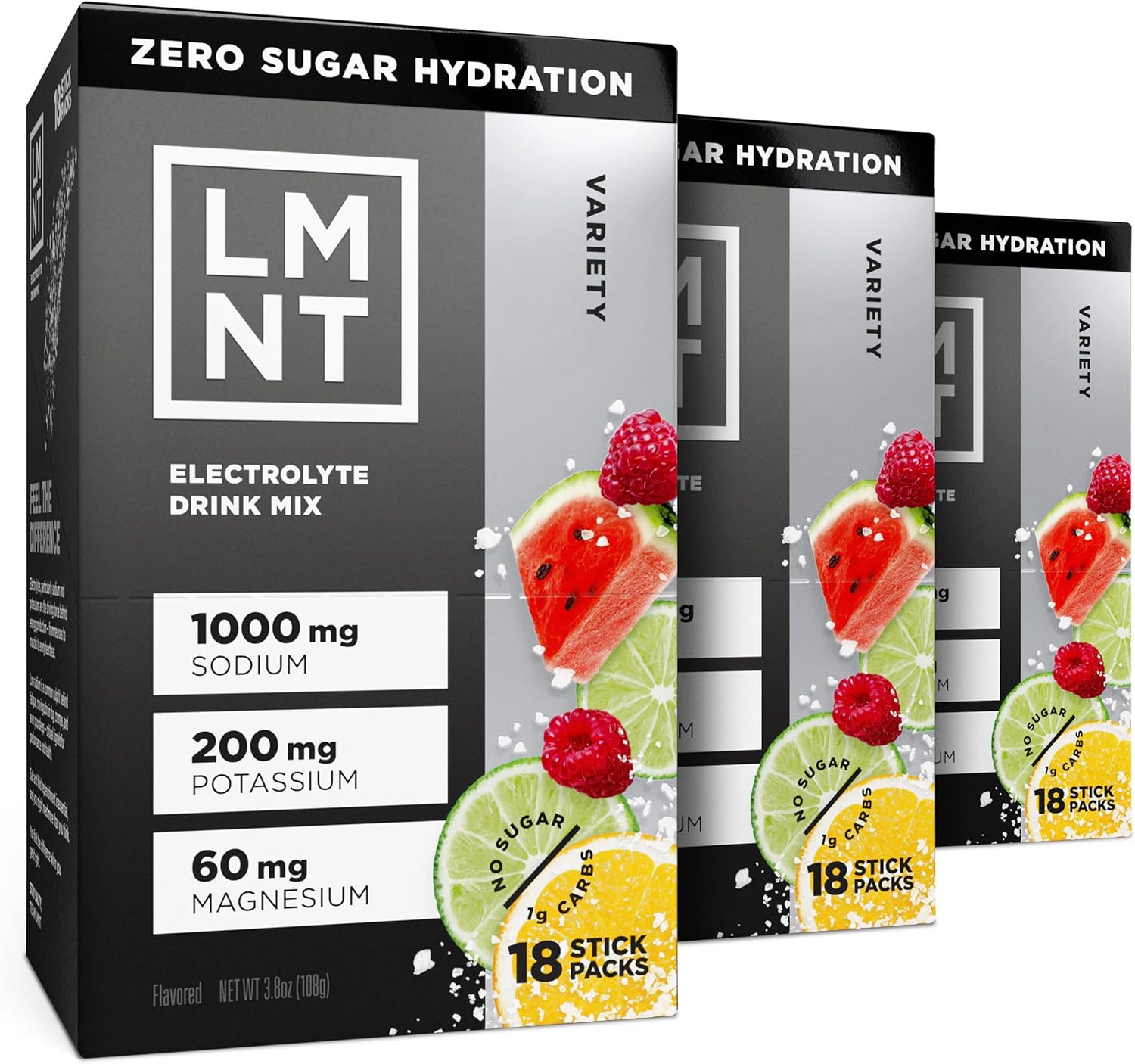 LMNT Zero Sugar Electrolytes - Variety Pack Bundle | Drink Mix | 54-Count