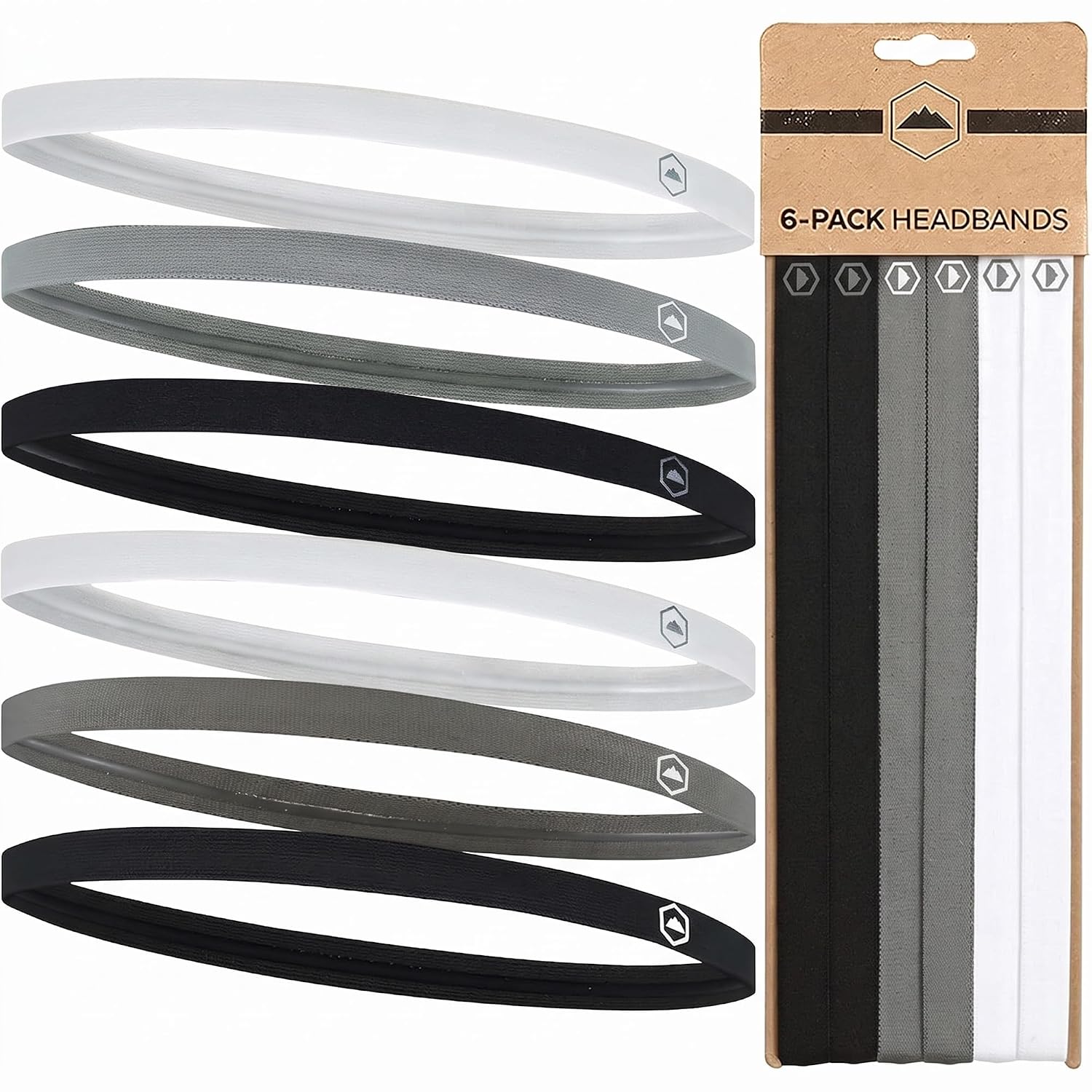 Thin Elastic Sports Headbands - Workout, Running, Soccer for Women & Men