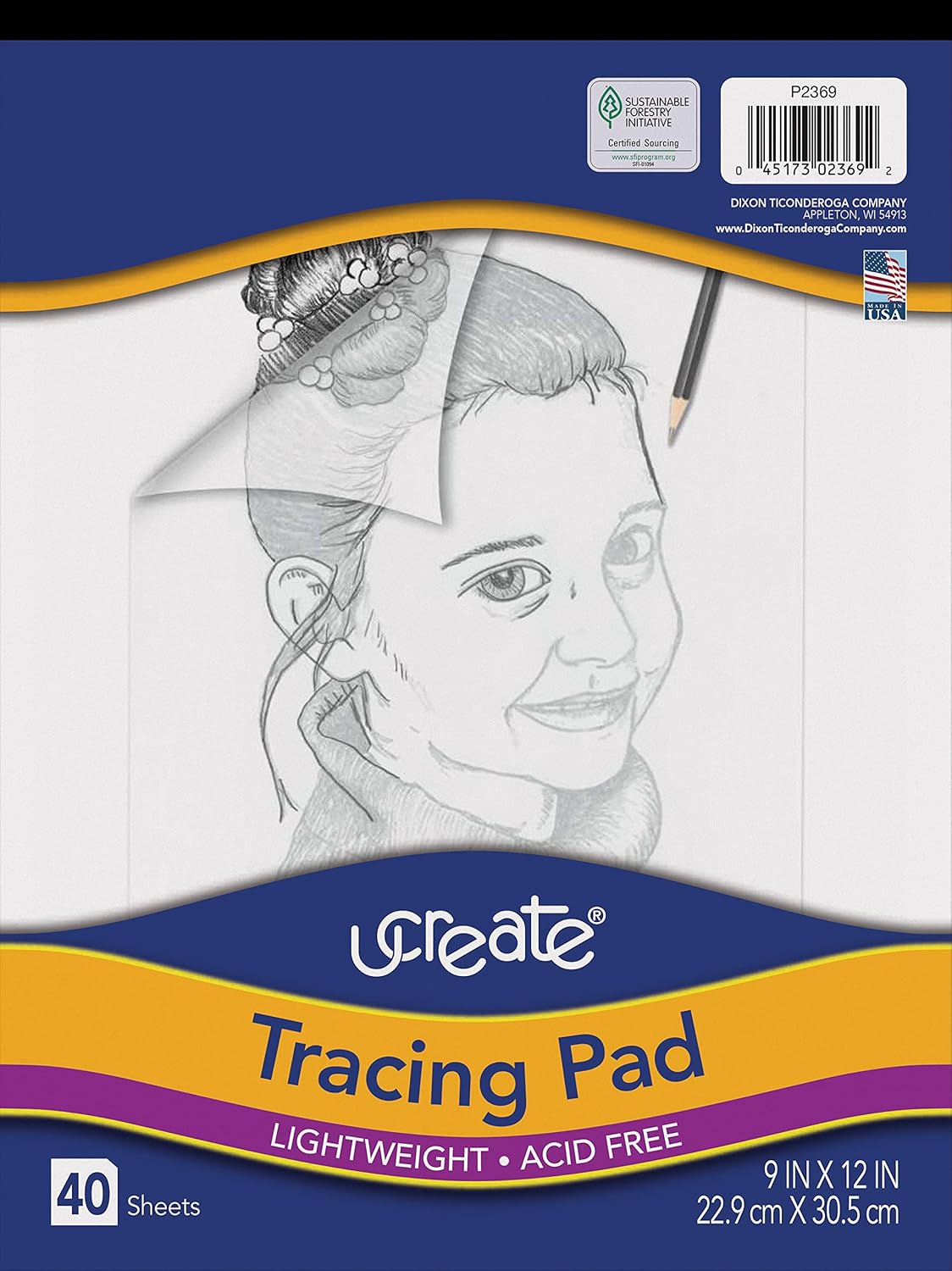 Pacon UCreate Tracing Pad, White, 9" x 12", 40 Sheets