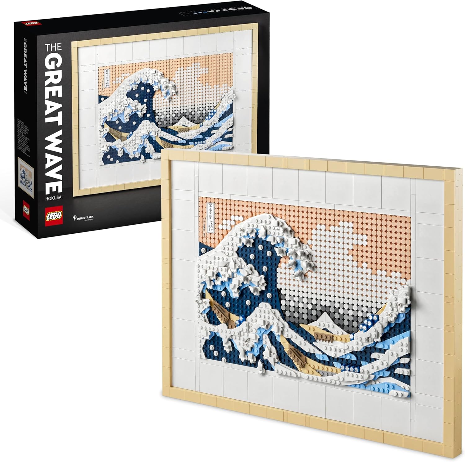 LEGO Art Hokusai – The Great Wave, 3D Japanese Wall Art Craft Set, Framed Ocean Canvas Model Kit for Adults to Build, Creative Activity for Home or Office Decor, Gifts for Men and Women 31208