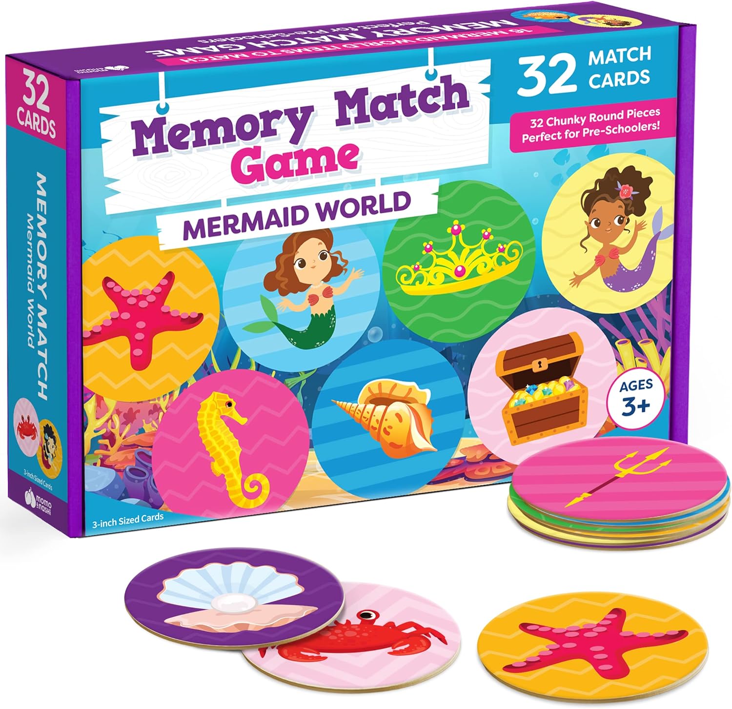 Mermaid Toys for Girls 4-6 Matching Game - Memory Game for Kids - Girls Toys 4-5 - Mermaid Gifts for Girls 4-6 - 4 Year Old Girl Birthday Gifts Kids Games Preschool Educational Toys - Back to School
