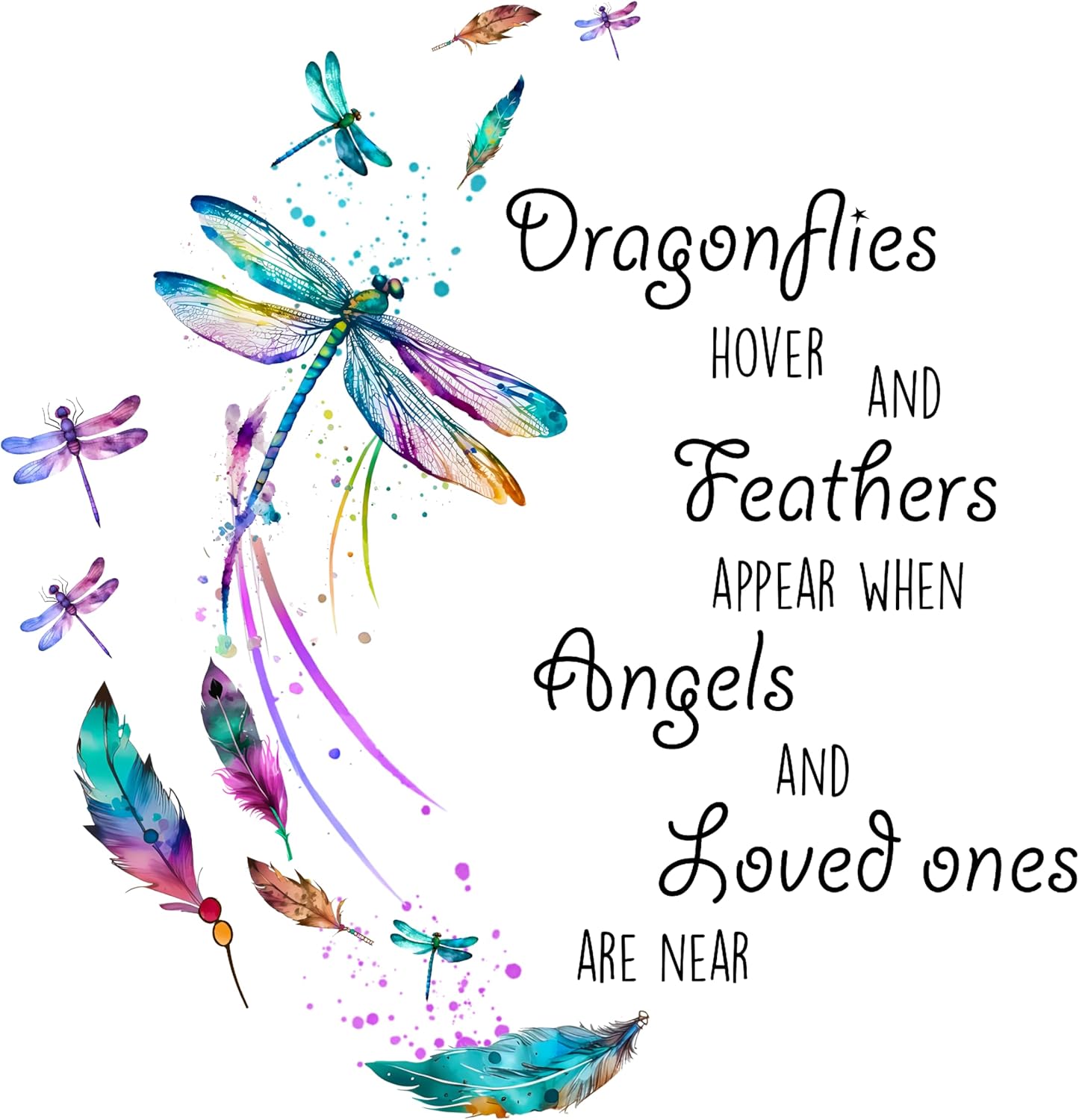 Fabric Panel 14"x14" Dragonfly Memoriam 100% Cotton Quilting Panel Square AM1890