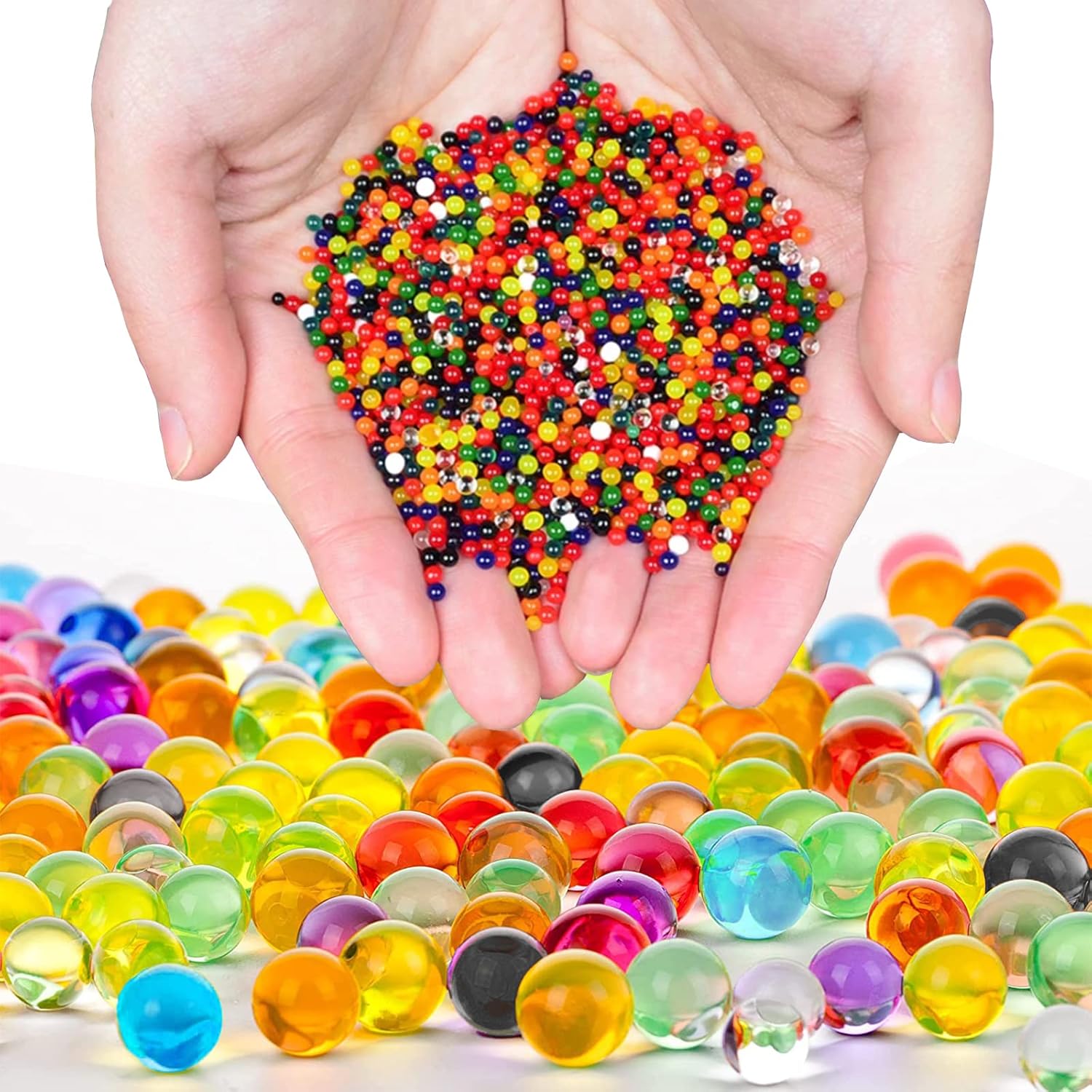 KENOO Water Beads for Vases - 15mm Multicolored Gel Balls, Biodegradable & Eco-Friendly Vase Filler for Home Decor, Plants, Crafts, and Stress Relief (65g Pack)