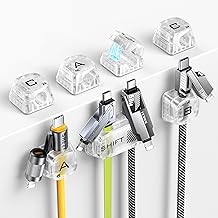 7 Pack Magnetic Cable Clips Cord Holder, SHEZI Desk Cables Management, Adhesive Wire Holder Keeper, Cord Organizer for Home Office Desktop Nightstand Car Wall Bedroom Kitchen [Cable-Friendly]