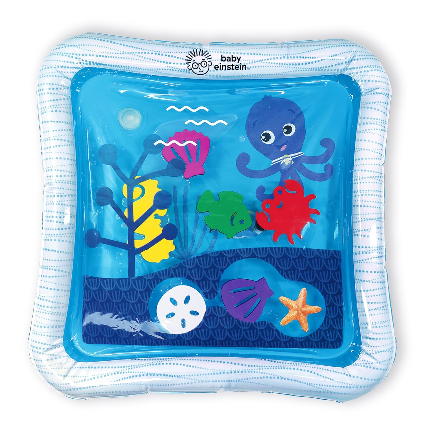 Baby Einstein Large Tummy Time Water Play Mat for Babies 0-36 Months, Mess-Free Activity & Sensory Toy, Opus the Octopus, Blue