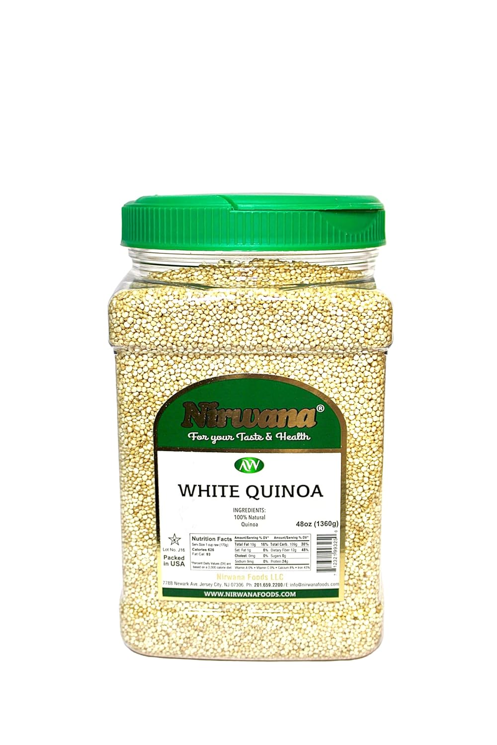 Quinoa – Protein-Rich Superfood | Perfect for Salads, Soups, Rice Pilafs, and More | Ideal Pantry Staple for Healthy Meals | 48 oz Jar