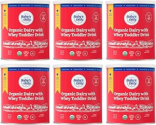 Baby's Only Organic Dairy with Whey Toddler Drink, Milk Powder with Extra Whey Protein, Iron, Vitamin D, Toddlers 12 Months Old and Up, Organic Toddler Drink, Easy to Digest, 12.7 oz, 6 Pack