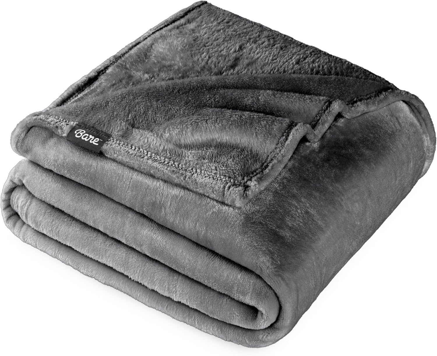 Bare Home Fleece Blanket - King Size - Ultra-Soft Lightweight for Bed, Sofa, and Couch - Luxury Microplush - Cozy Warm Blanket (King, Grey)