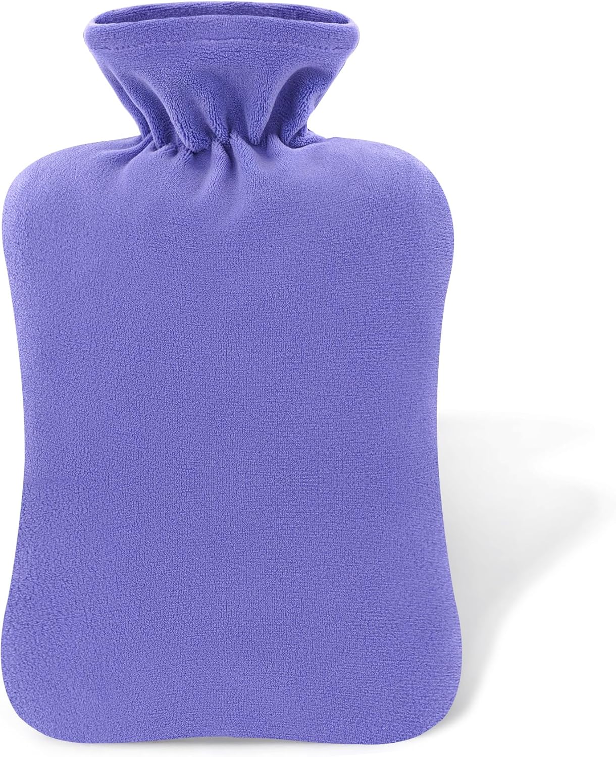 Attmu 2L Hot Water Bottle, Rubber Hot Water Bag for Pain Relief Menstrual Cramps, Hot & Cold Compress, Hand & Feet Warmer with Soft Polar Fleece Cover - Purple
