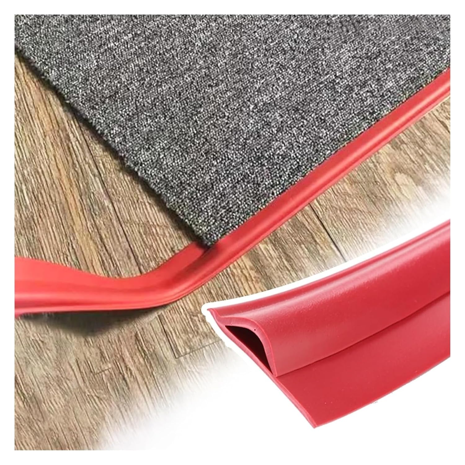 Floor Transition Strip, Cuttable Floor Carpet Edge Binding Anti Slip, Flexible Rug Edge Protector for Doorway, 1-10m Long) (Style : Red, Size : Length-4m(13.1ft))