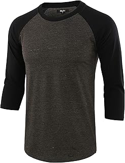 Men's Slim Fit Short/Long Raglan Sleeve Active Workout Running Hiking Baseball Tee Shirts