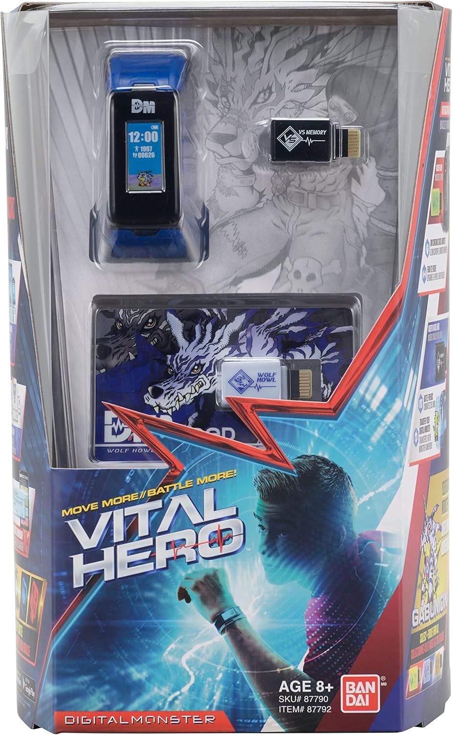 Bandai Namco - Digimon - Vital Hero Interactive Fitness Tracker/ Digital Watch/ Virtual Pet (Blue)